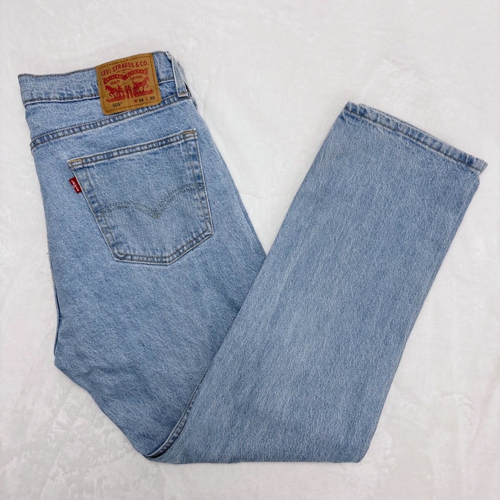 Levi's 505 Light Wash Straight Leg‎ Jeans W34 L30 Skater Normcore Denim